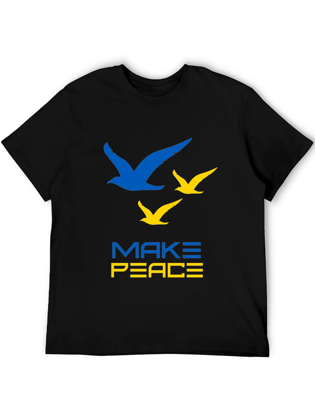 Make Peace Ukraine T-Shirt Blue & Yellow Bird Graphic