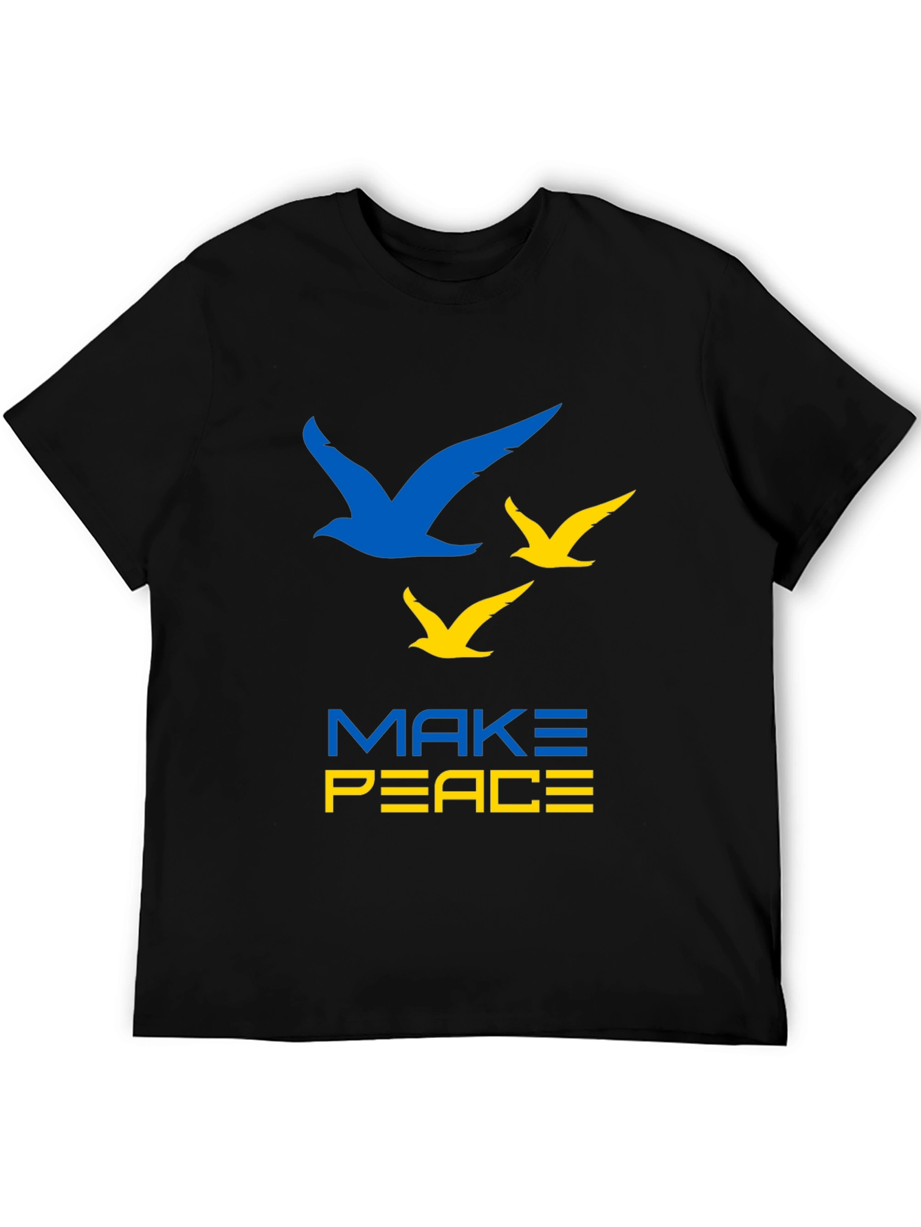 Make Peace Ukraine T-Shirt Blue & Yellow Bird Graphic