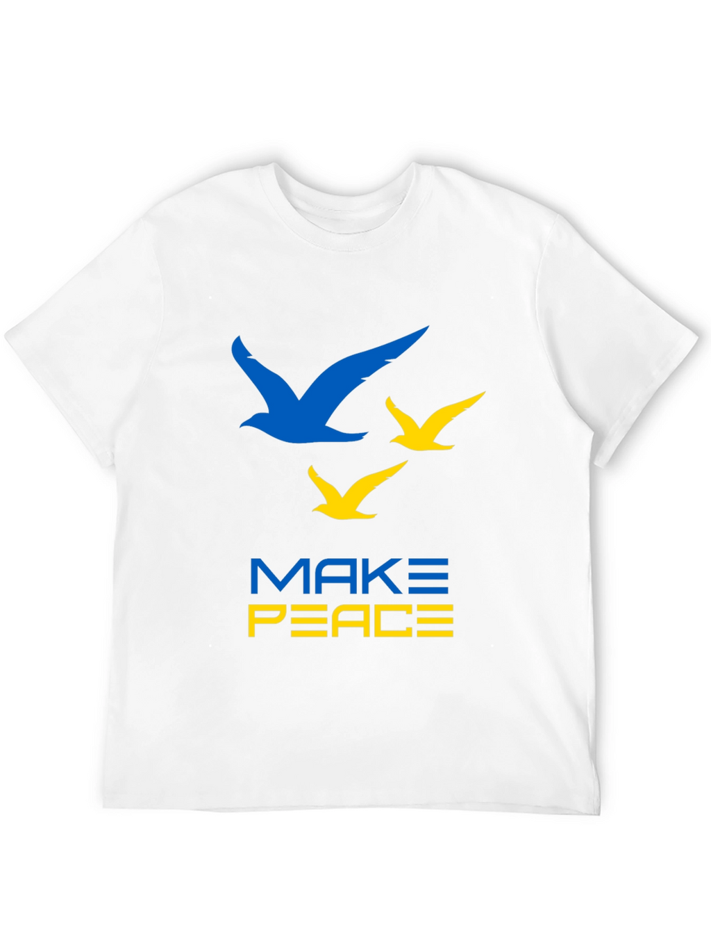 Make Peace Ukraine T-Shirt Blue & Yellow Bird Graphic