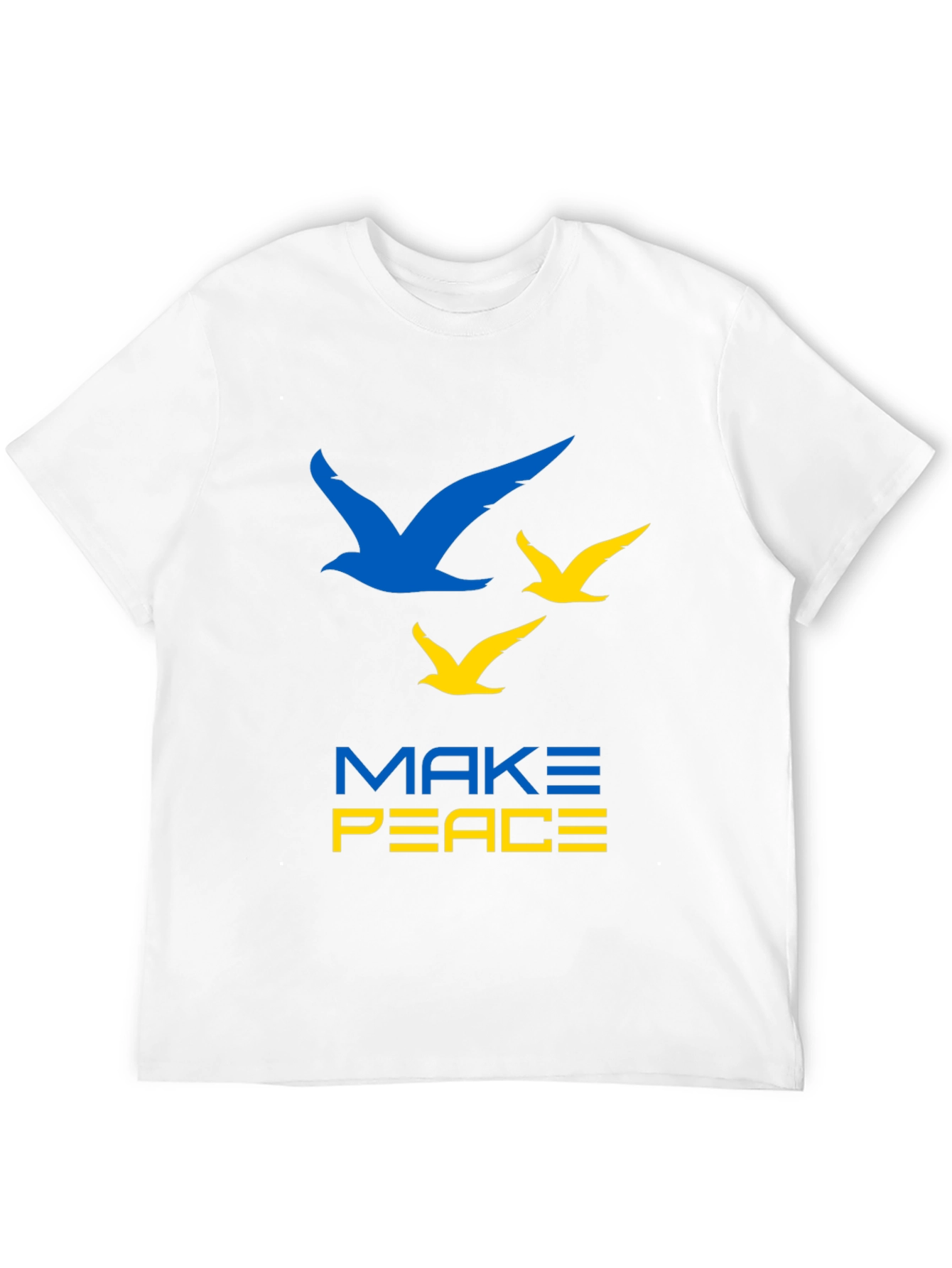 Make Peace Ukraine T-Shirt Blue & Yellow Bird Graphic