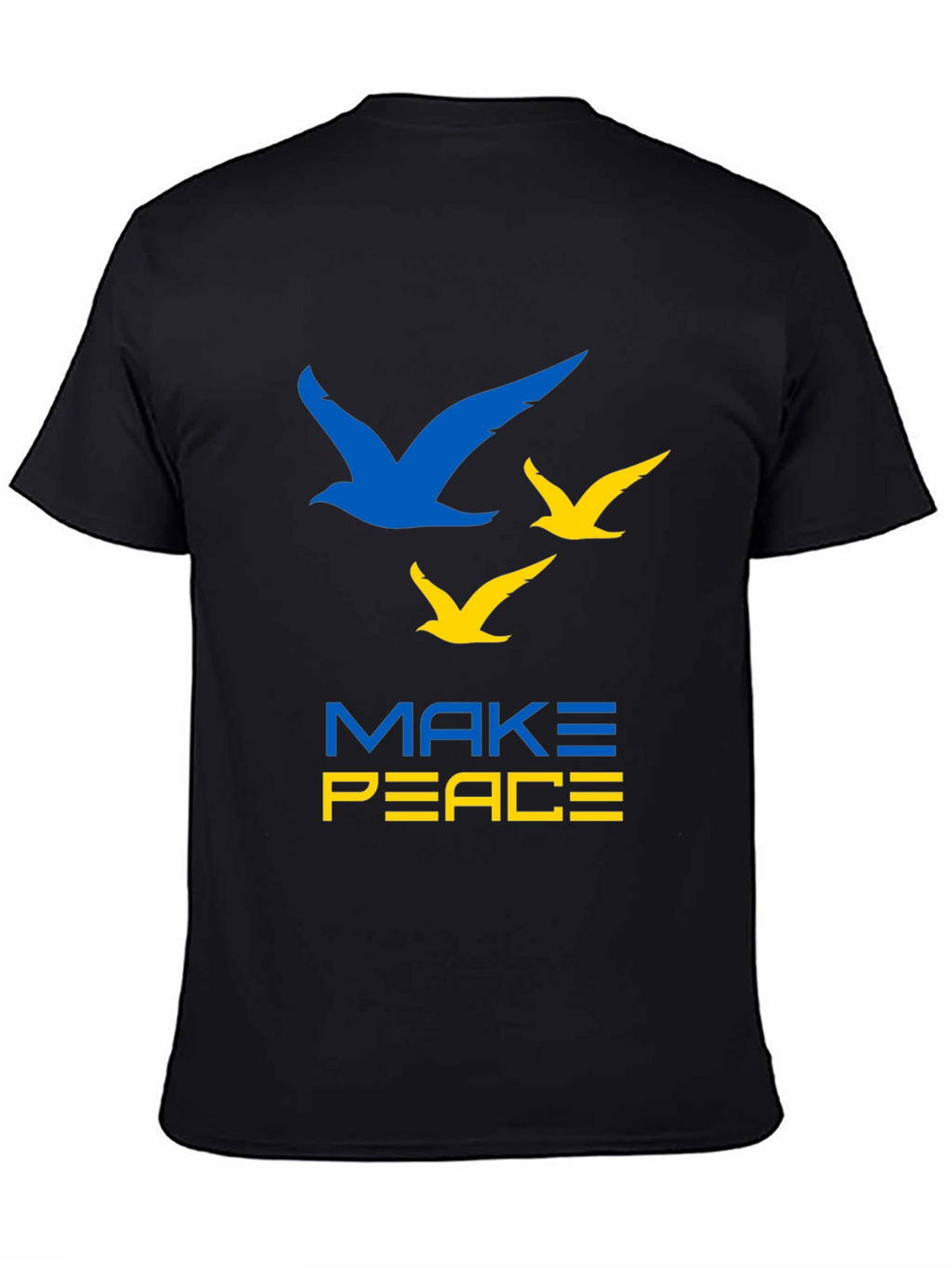 Make Peace Ukraine T-Shirt Blue & Yellow Bird Graphic