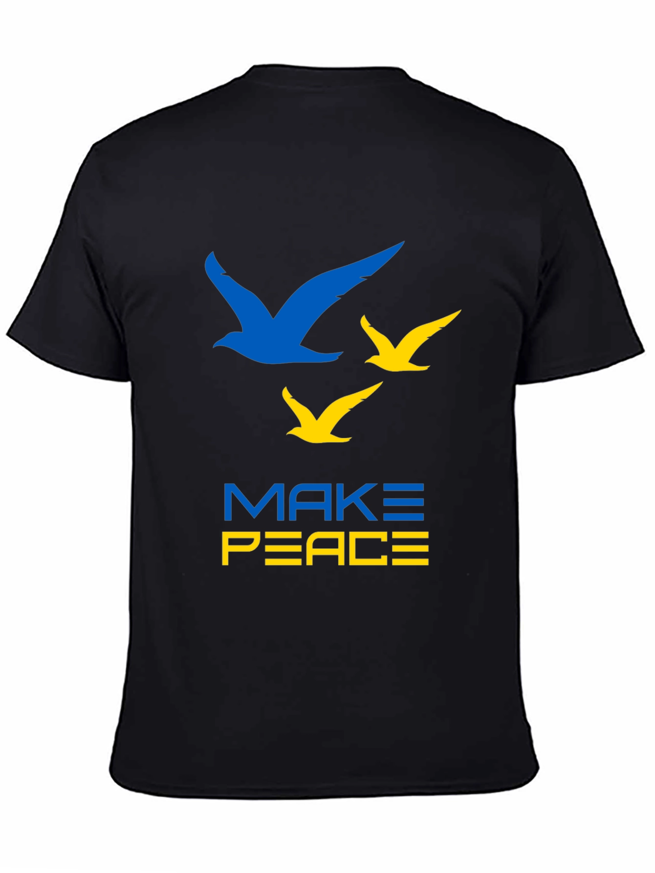 Make Peace Ukraine T-Shirt Blue & Yellow Bird Graphic