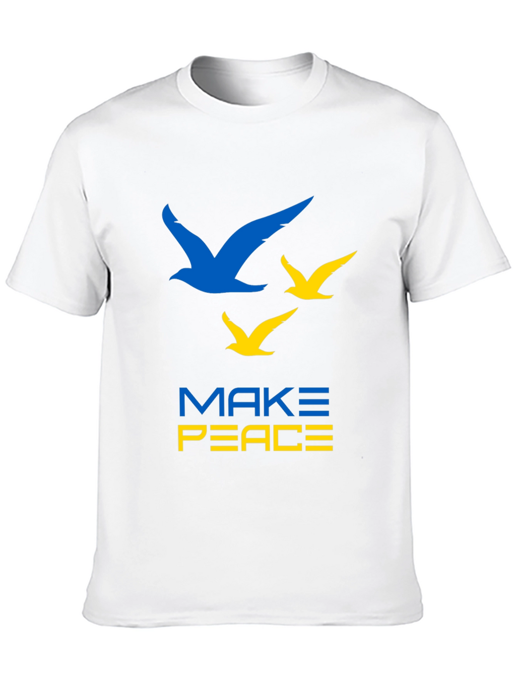 Make Peace Ukraine T-Shirt Blue & Yellow Bird Graphic
