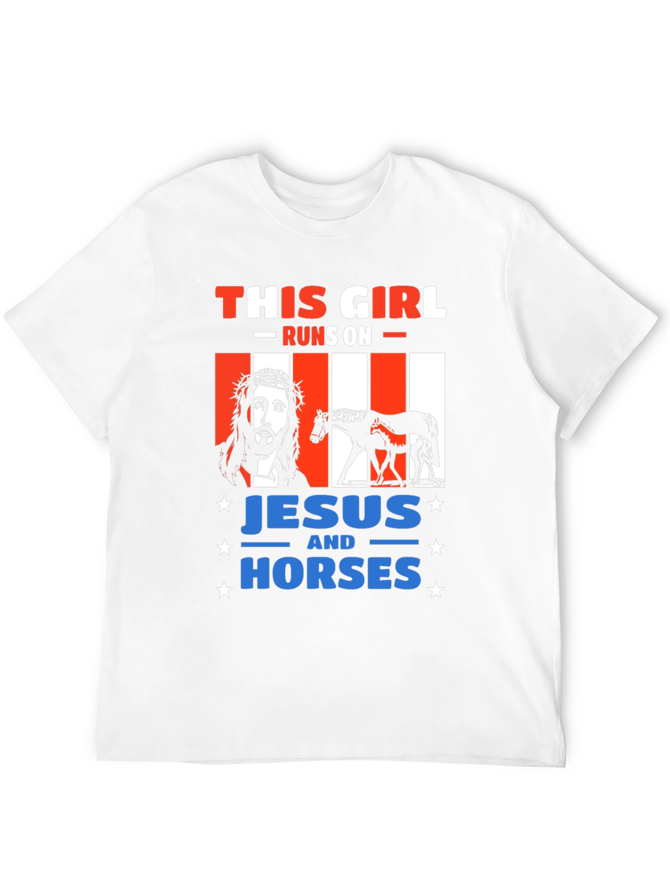 This Girl Runs On Jesus and Horses T-Shirt