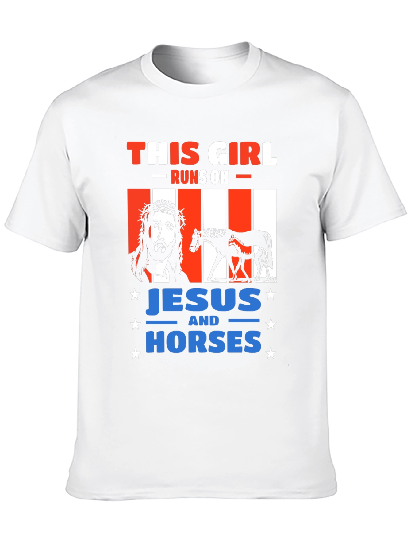 This Girl Runs On Jesus and Horses T-Shirt