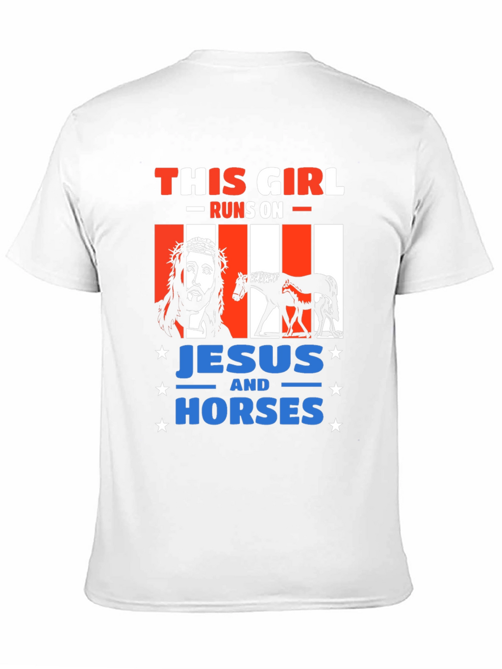 This Girl Runs On Jesus and Horses T-Shirt