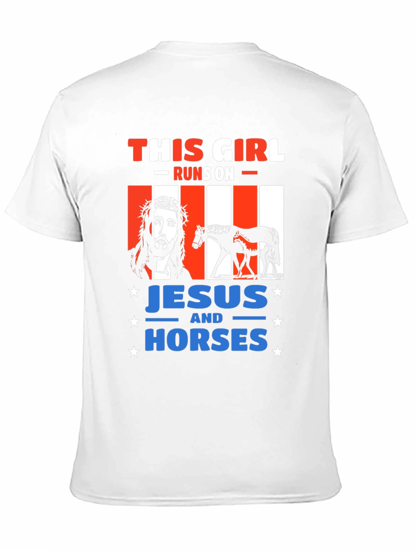 This Girl Runs On Jesus and Horses T-Shirt