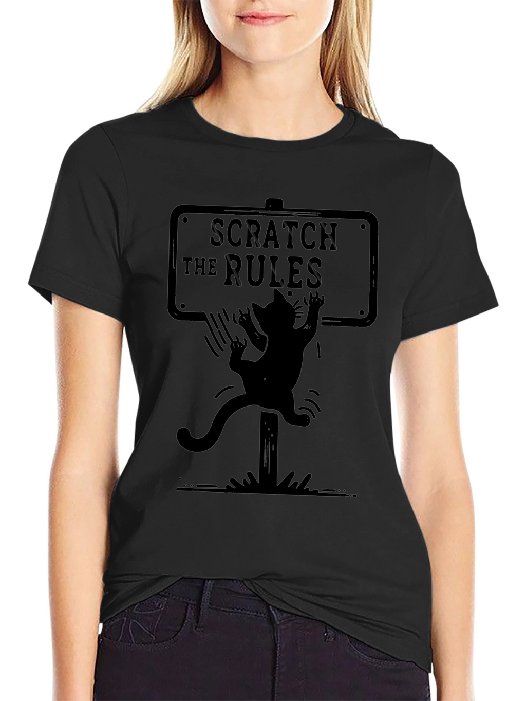 Scratch the Rules Tee - Black Cat T-Shirt