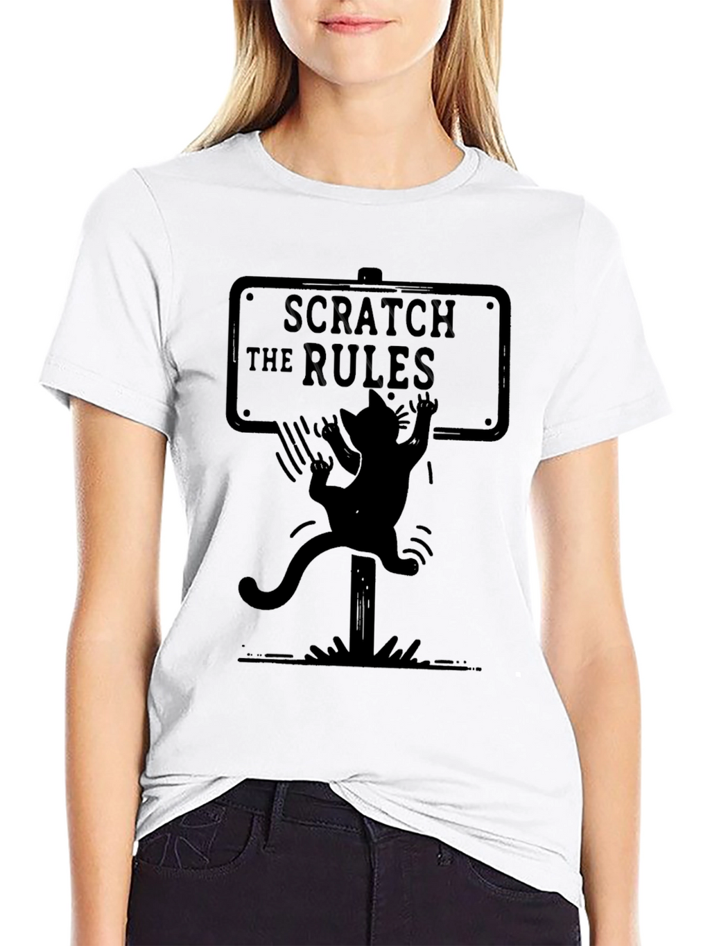 Scratch the Rules Tee - Black Cat T-Shirt
