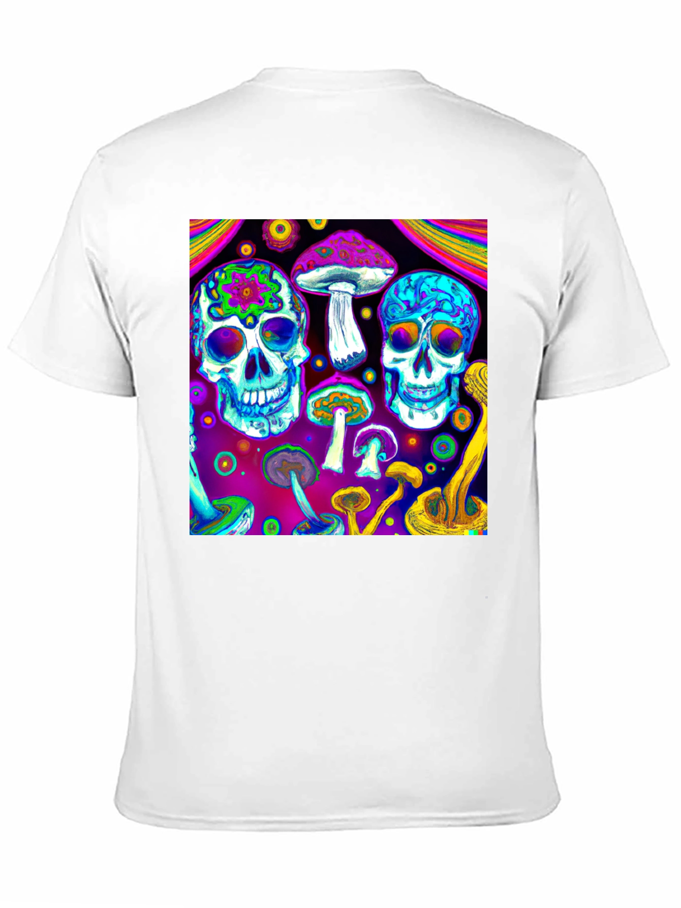 Psychedelic Skull & Mushroom Graphic T-Shirt