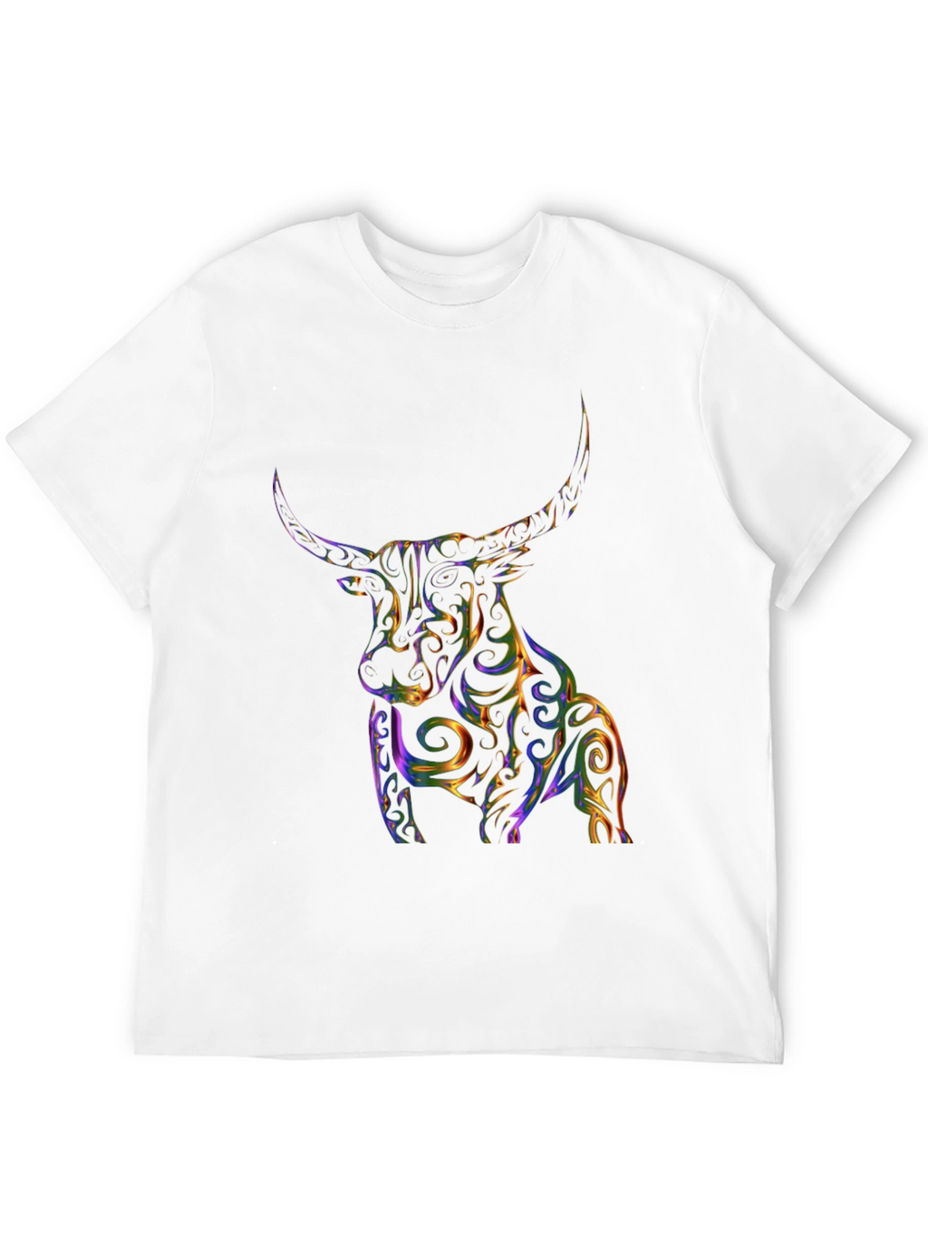 Vibrant Bull Graphic Tee - Black Cotton Blend