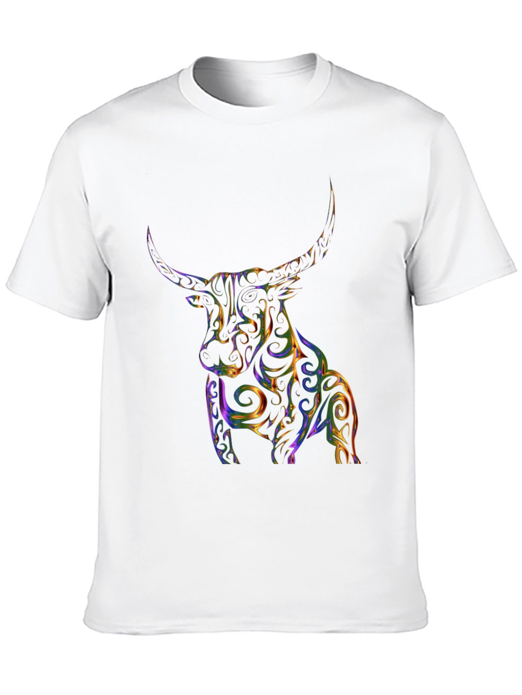 Vibrant Bull Graphic Tee - Black Cotton Blend