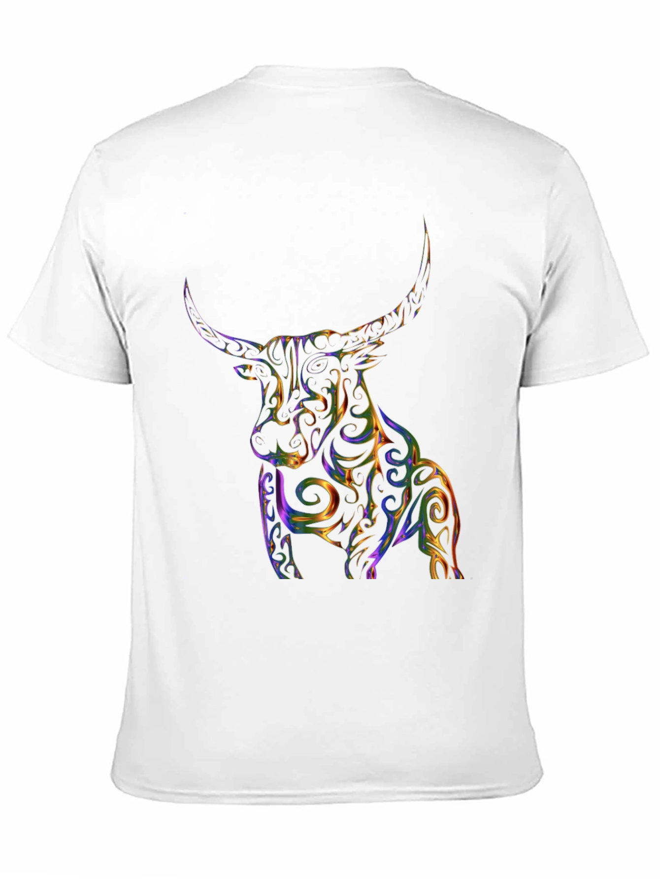 Vibrant Bull Graphic Tee - Black Cotton Blend