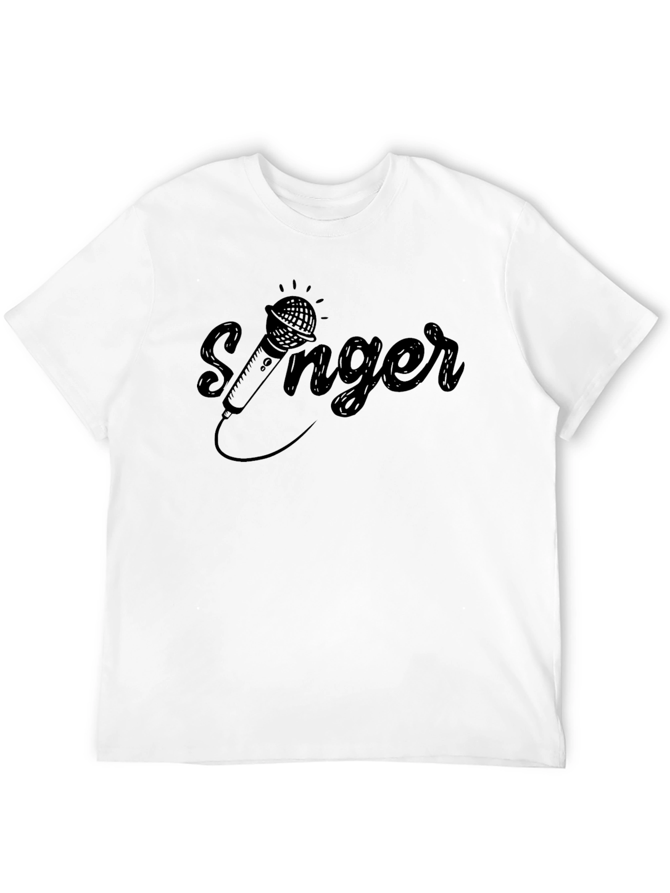 Singer Microphone T-Shirt - Black Music Tee