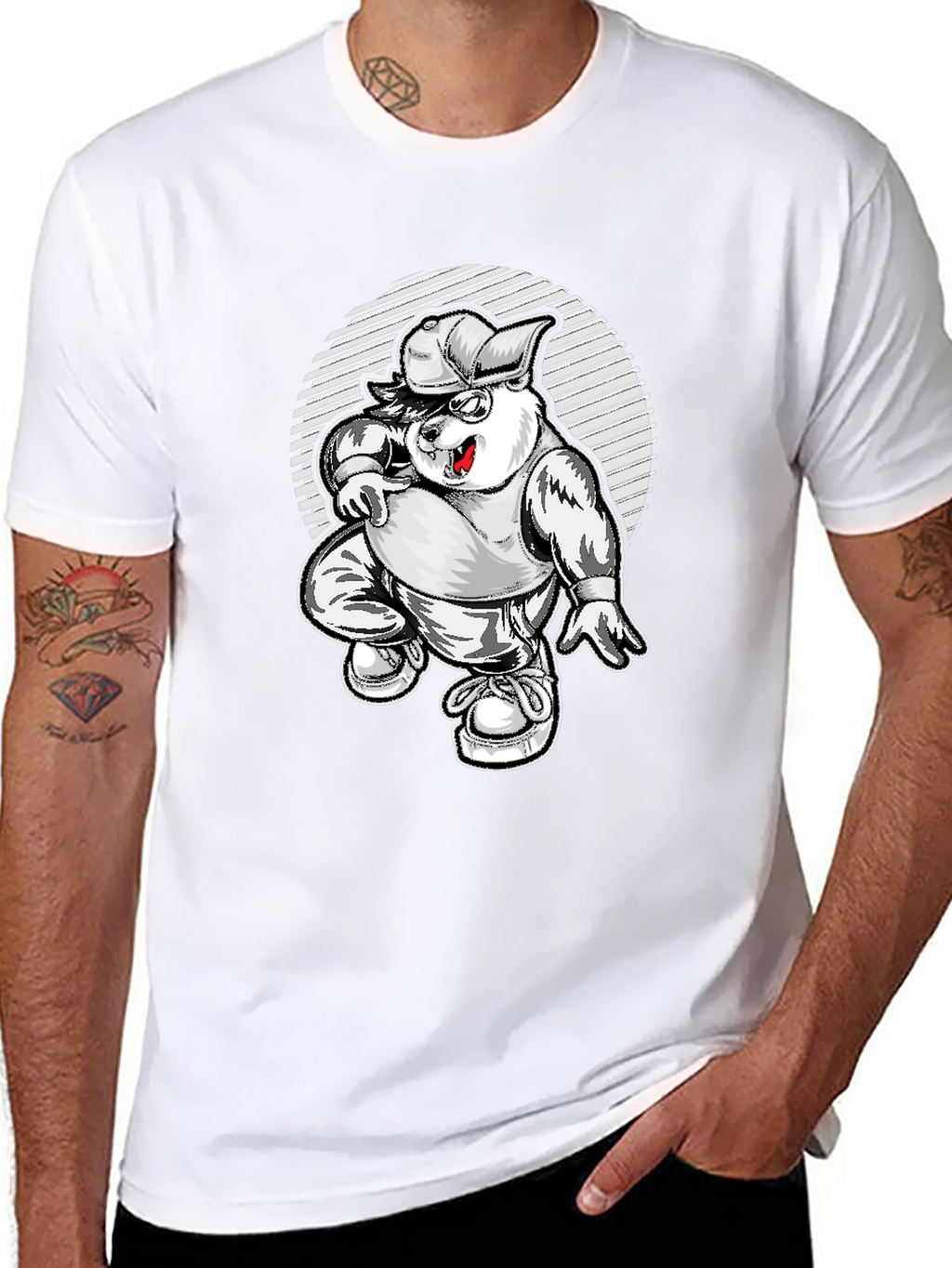 Cool Cartoon Bear Graphic Tee