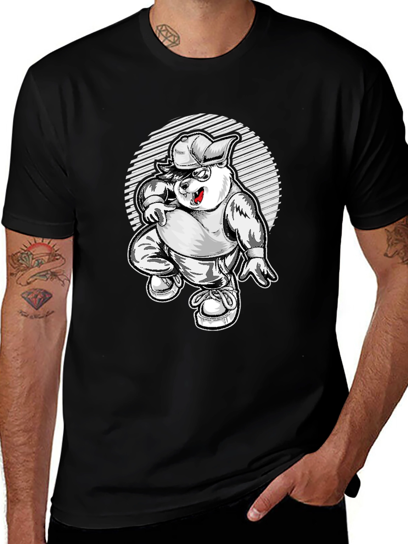 Cool Cartoon Bear Graphic Tee