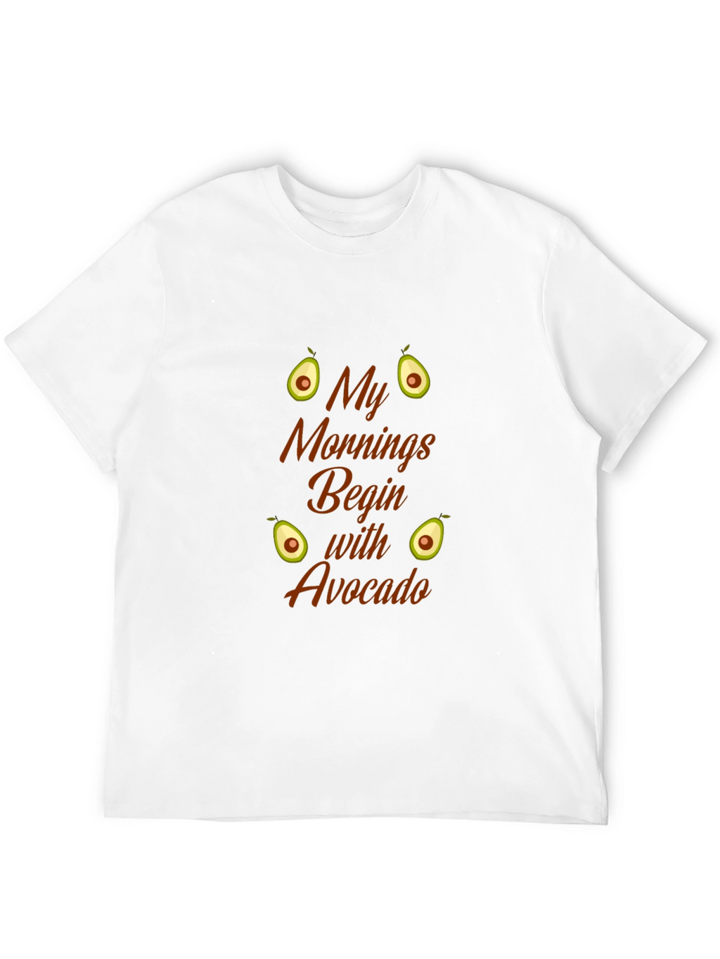 My Mornings Begin With Avocado Black T-Shirt
