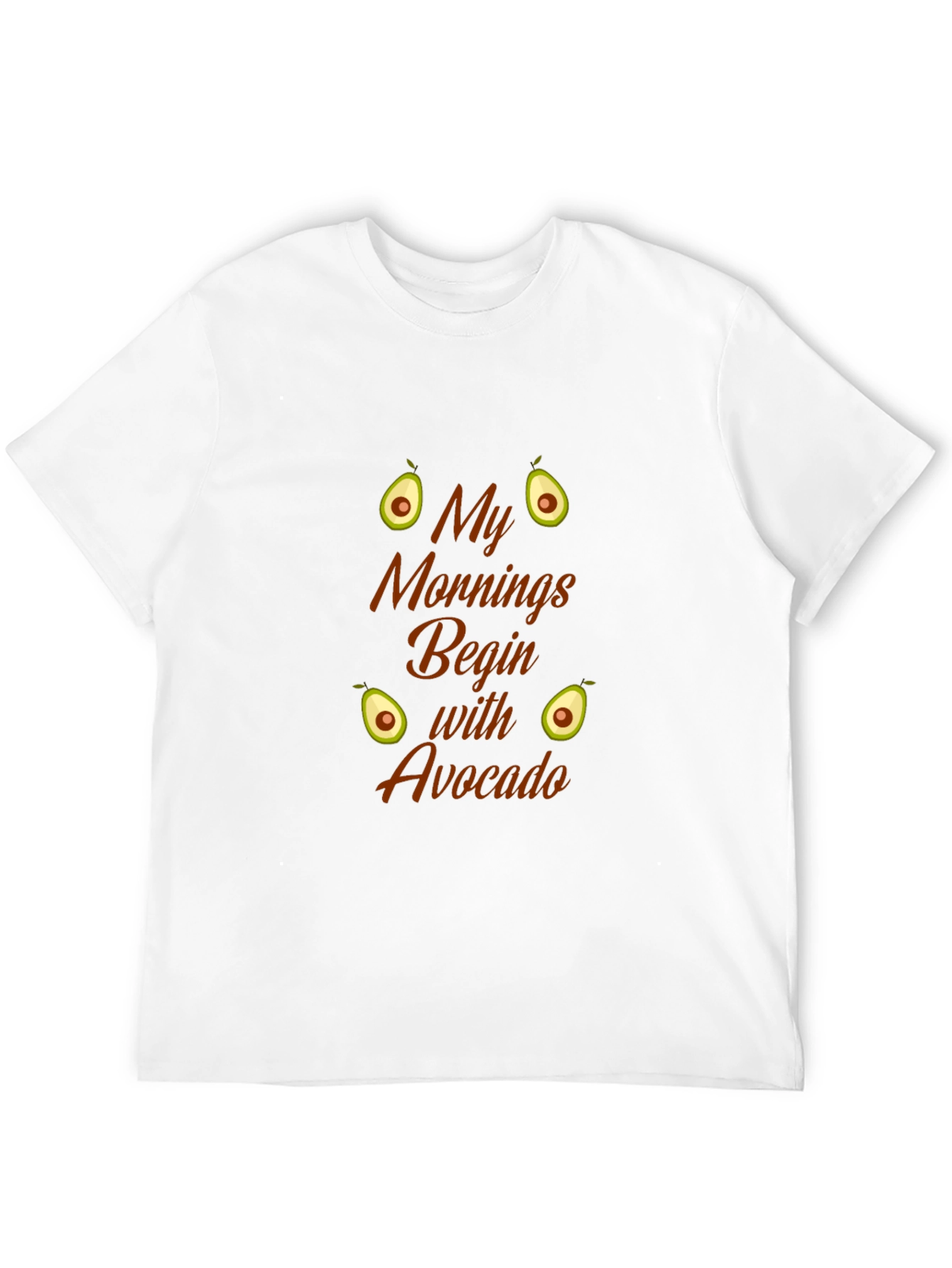 My Mornings Begin With Avocado Black T-Shirt