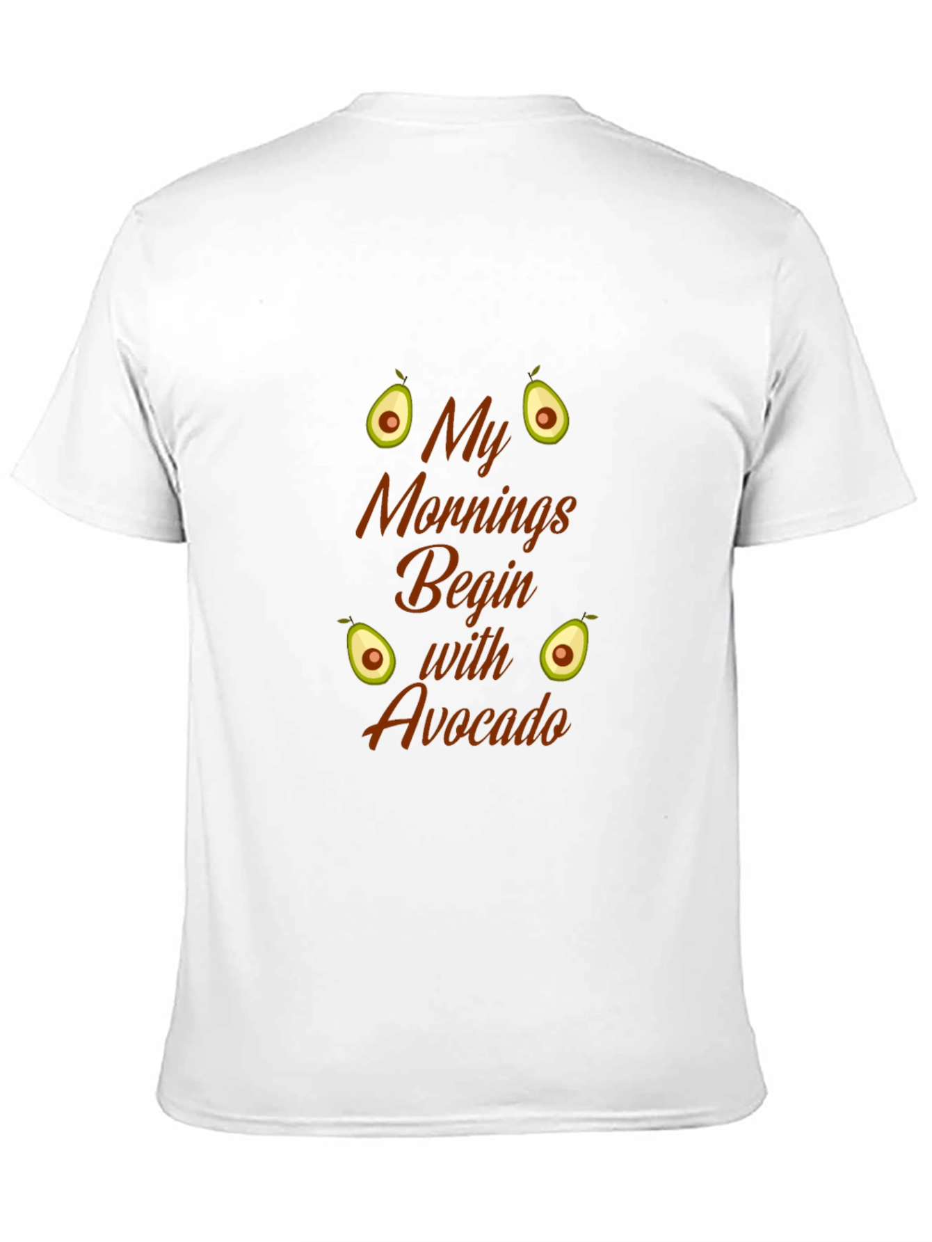 My Mornings Begin With Avocado Black T-Shirt
