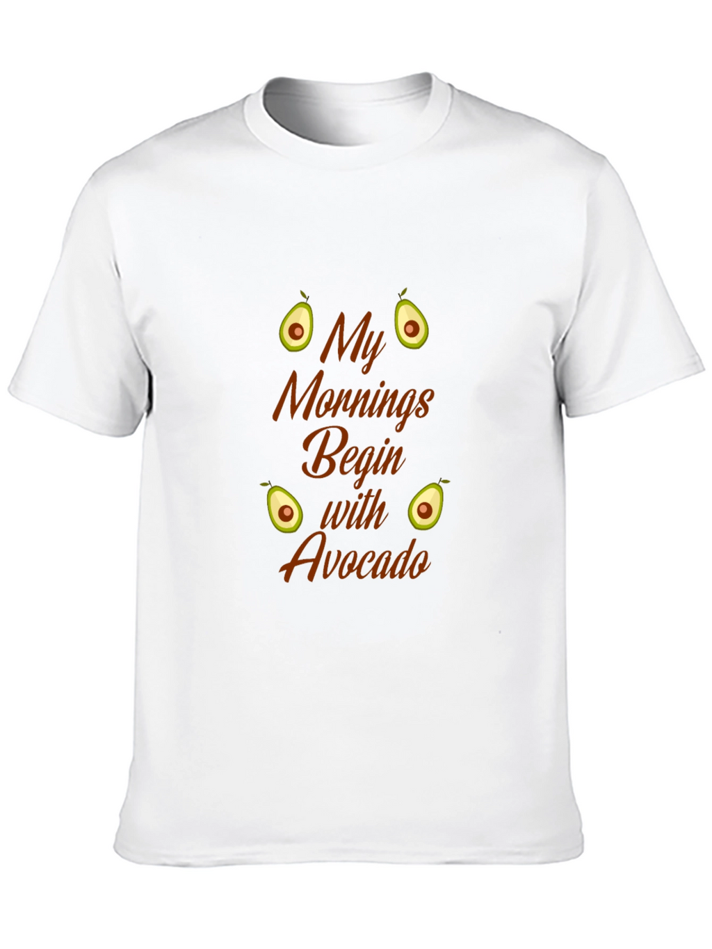 My Mornings Begin With Avocado Black T-Shirt