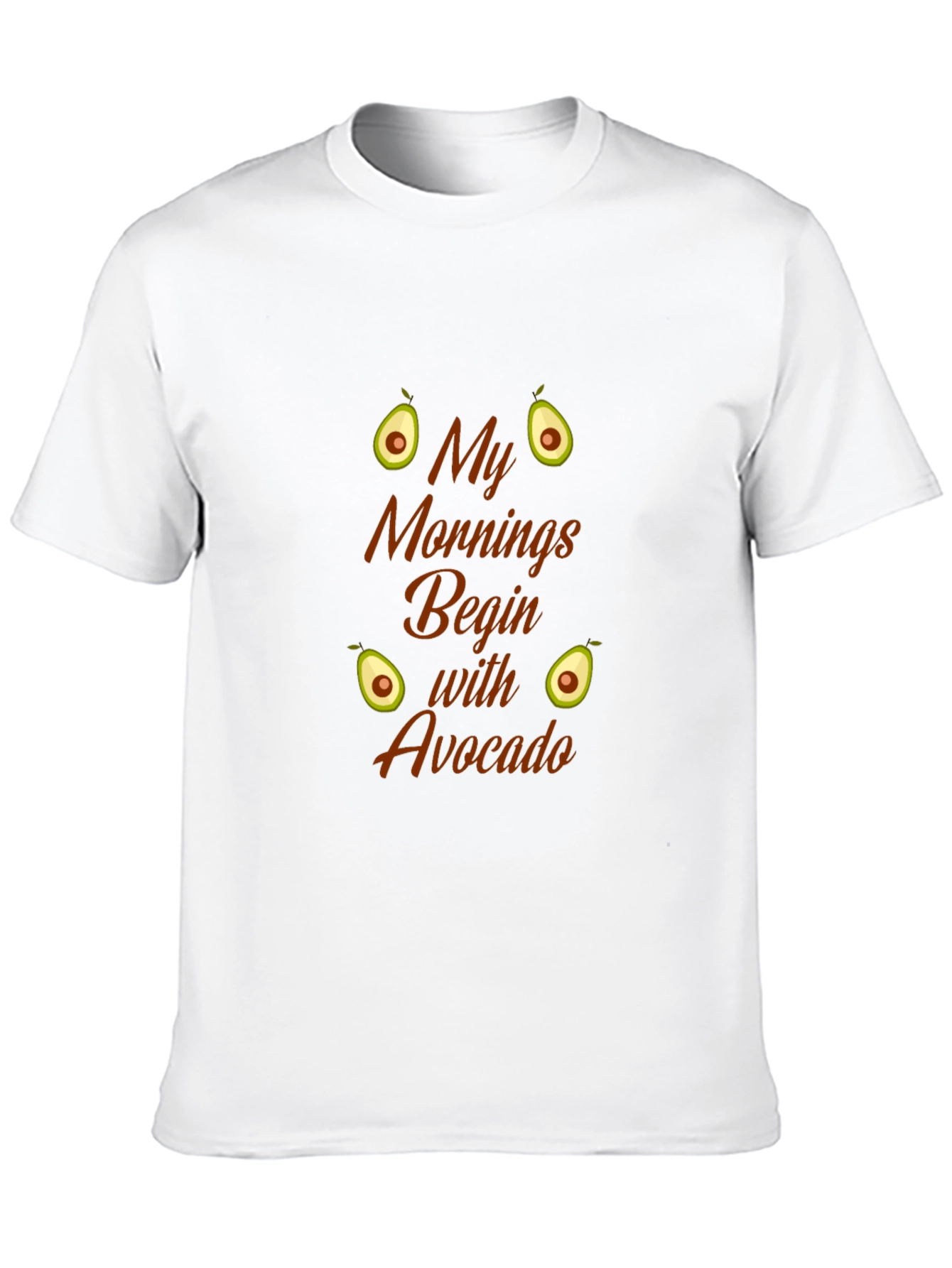 My Mornings Begin With Avocado Black T-Shirt