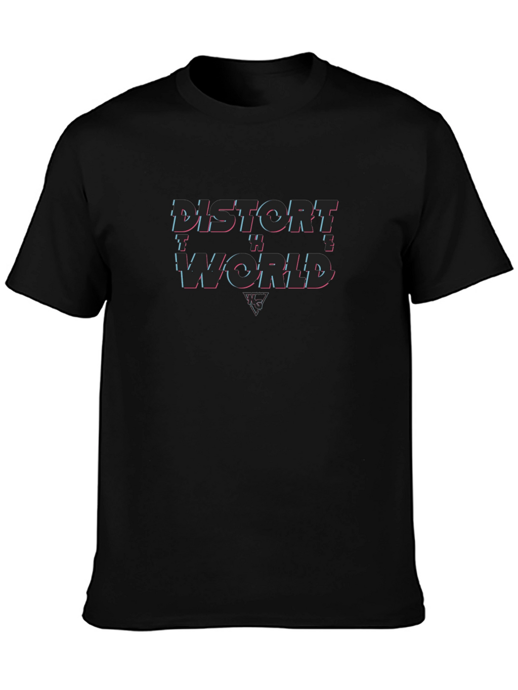 Distort the World Graphic Black T-Shirt