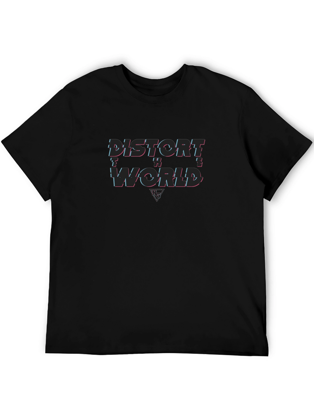 Distort the World Graphic Black T-Shirt