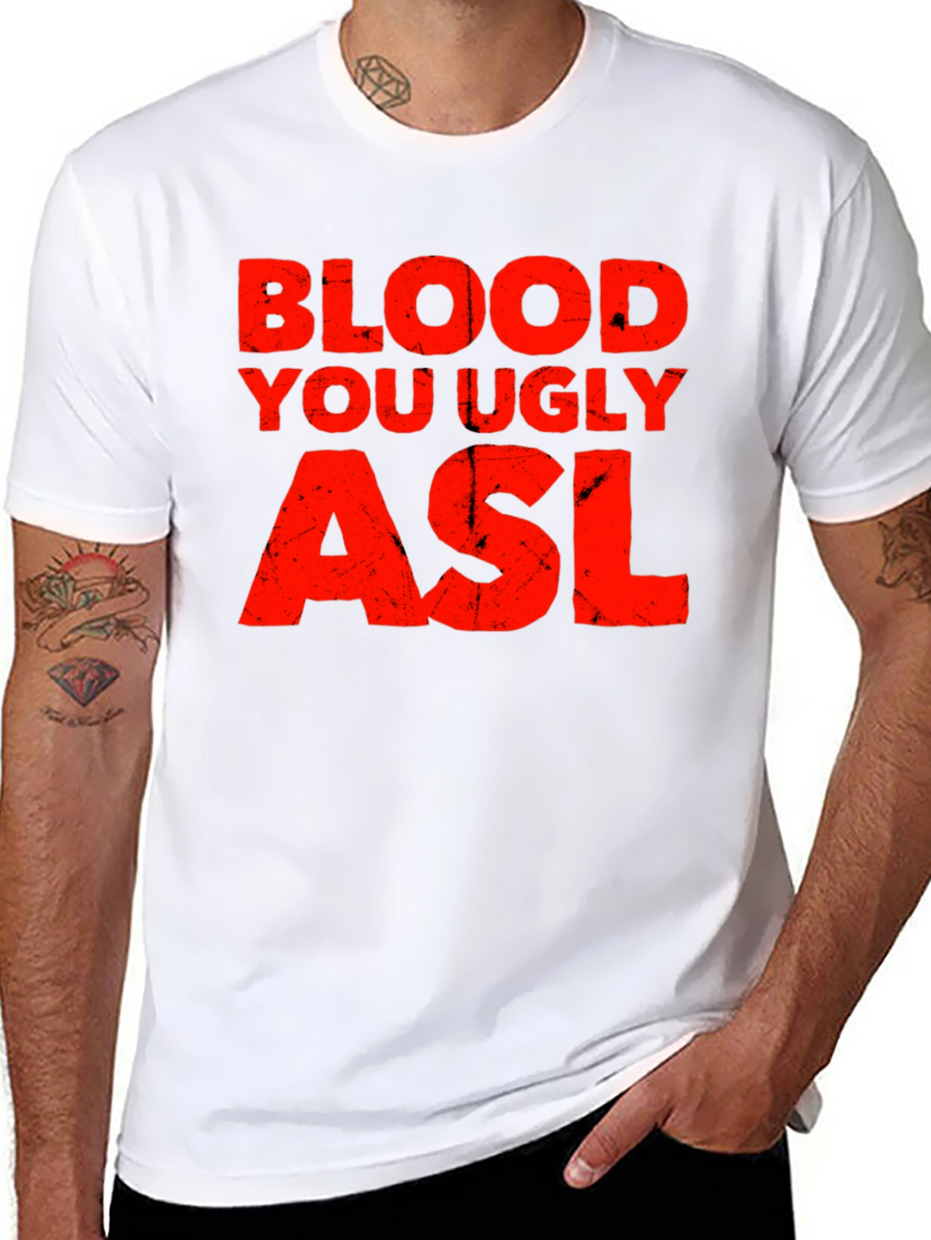 Blood You Ugly ASL Graphic T-Shirt