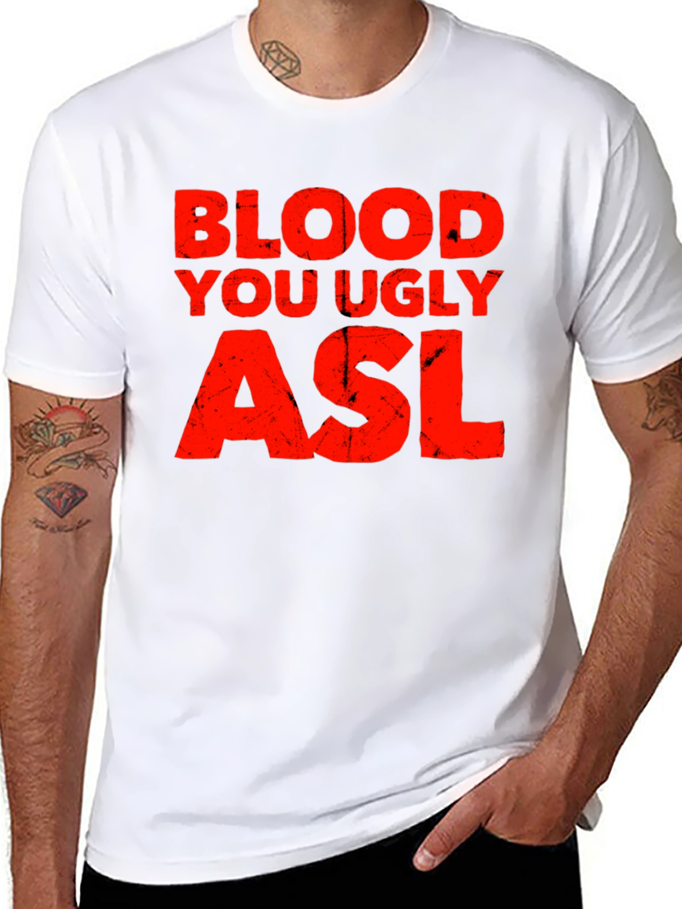 Blood You Ugly ASL Graphic T-Shirt