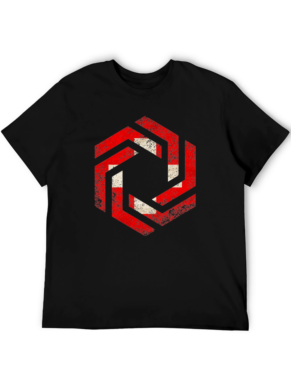 Hexagon Swiss Flag Graphic Tee - Black