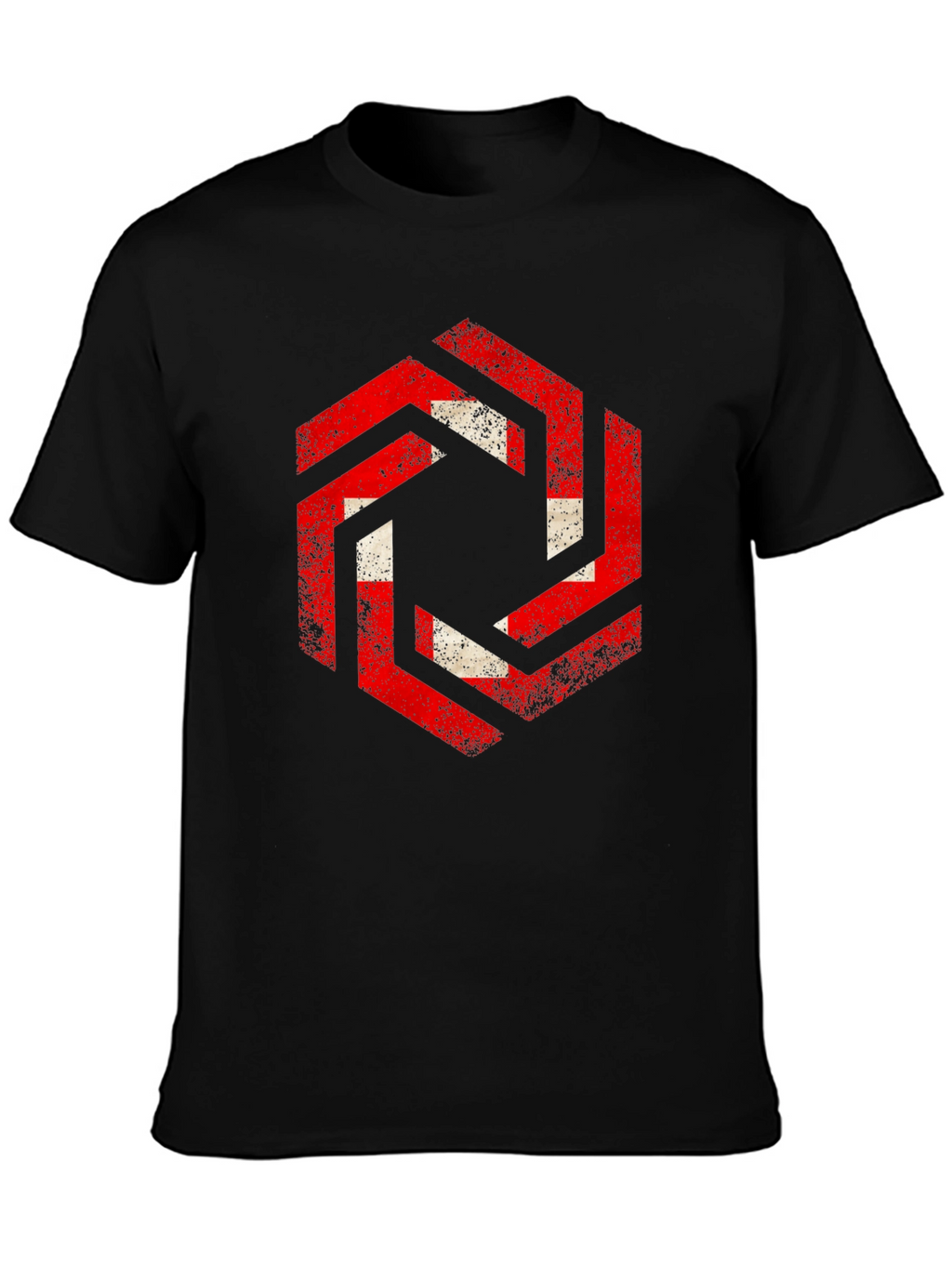 Hexagon Swiss Flag Graphic Tee - Black