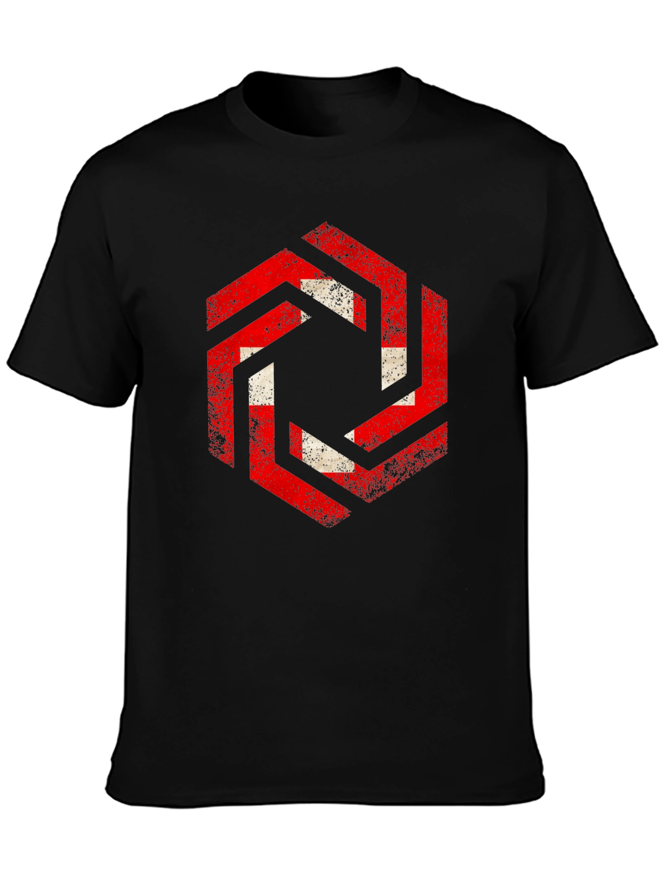Hexagon Swiss Flag Graphic Tee - Black
