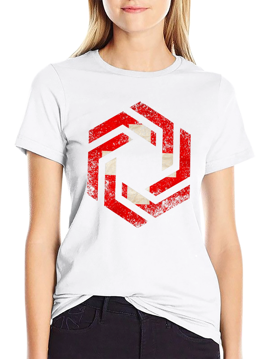 Hexagon Swiss Flag Graphic Tee - Black
