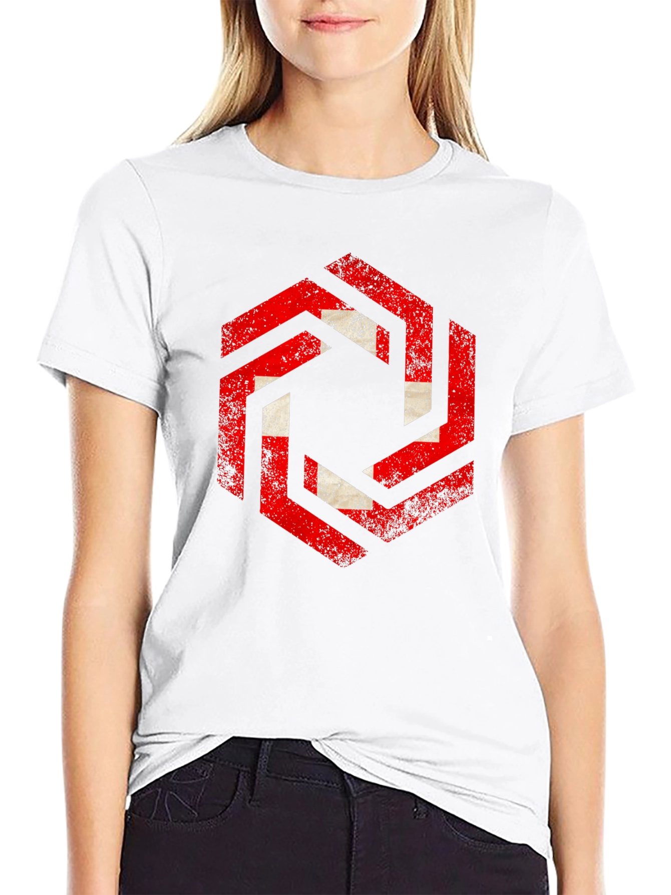 Hexagon Swiss Flag Graphic Tee - Black