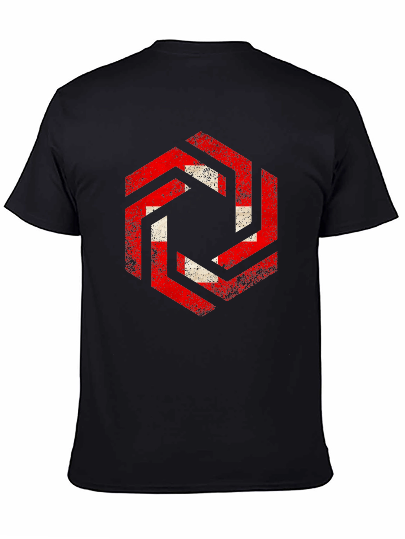 Hexagon Swiss Flag Graphic Tee - Black