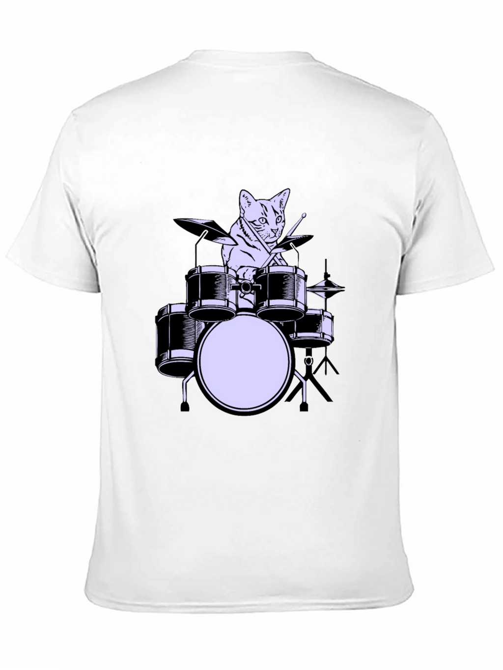 Cat Drummer Graphic Tee - Cool Musician Cat Shirt