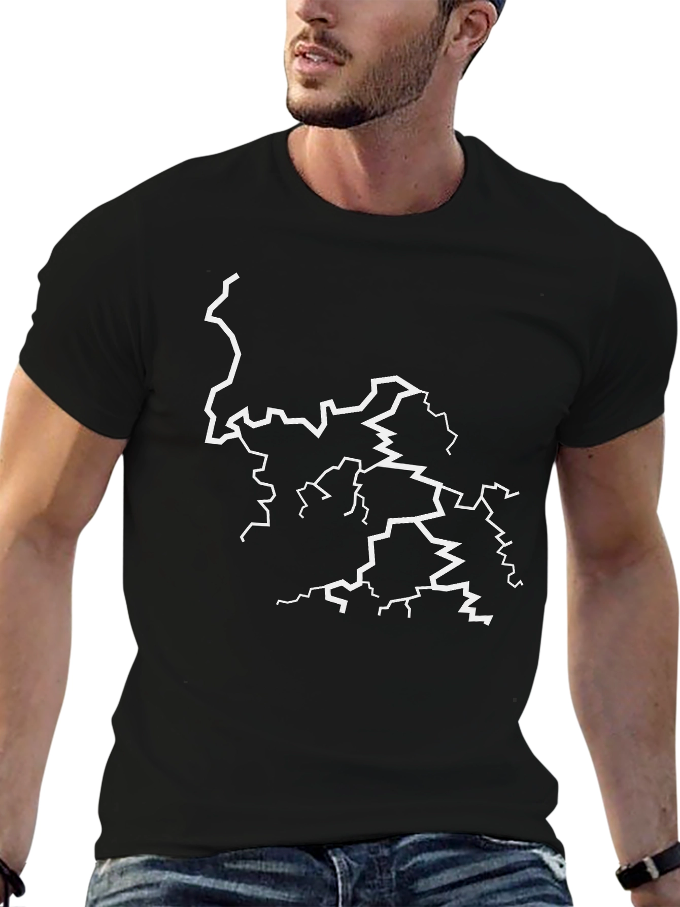 Lightning Bolt Graphic Black T-Shirt