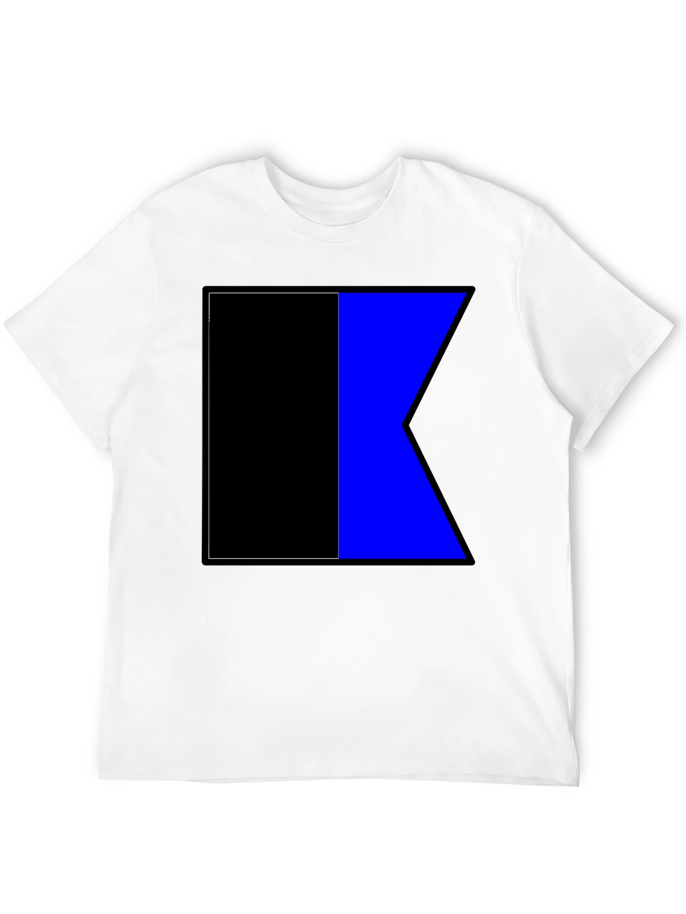 Nautical Flag Graphic Tee - Black & Blue Signal Shirt