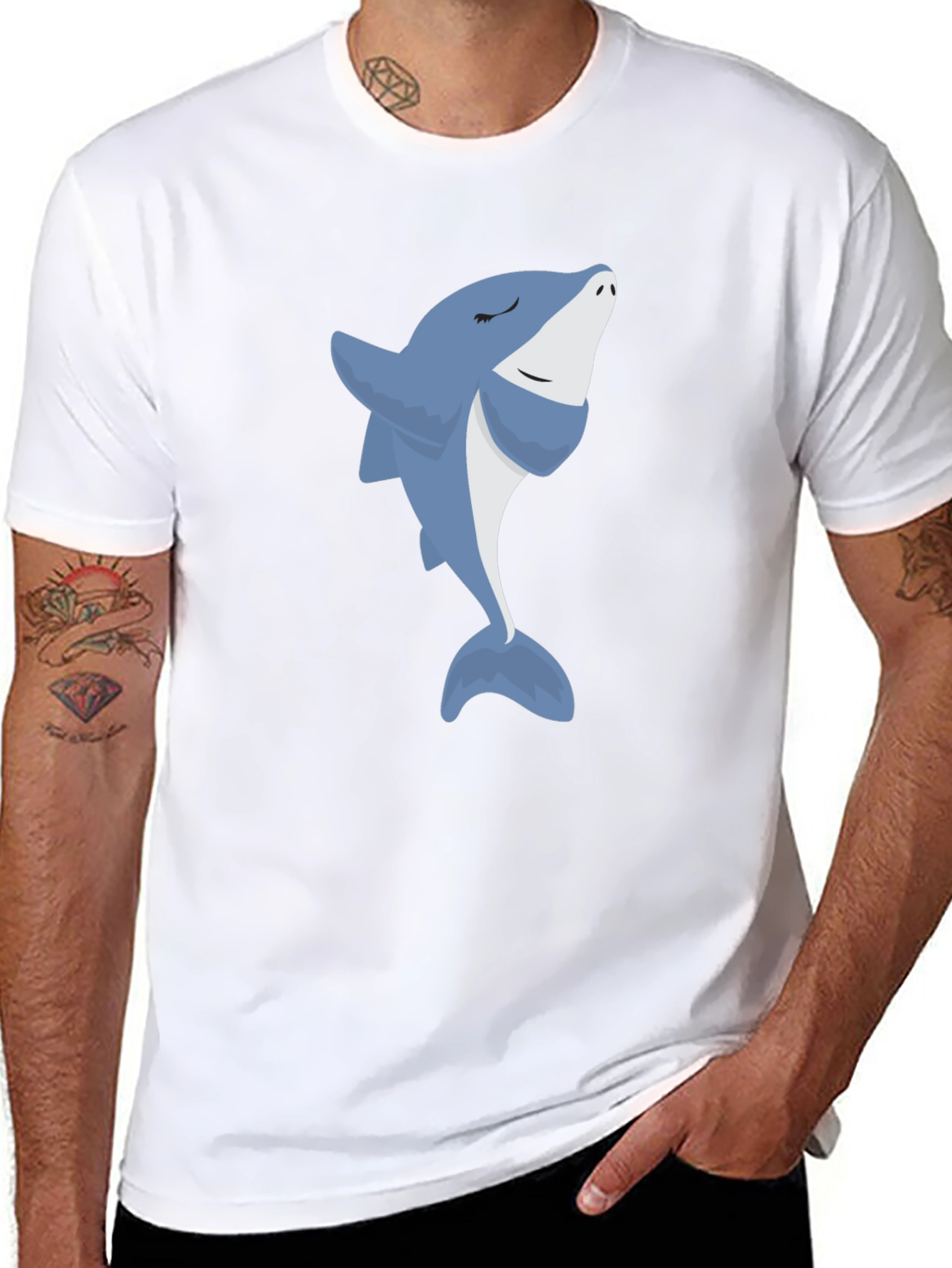 Smiling Shark Graphic Tee - Comfy Black T-Shirt