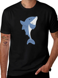 Smiling Shark Graphic Tee - Comfy Black T-Shirt