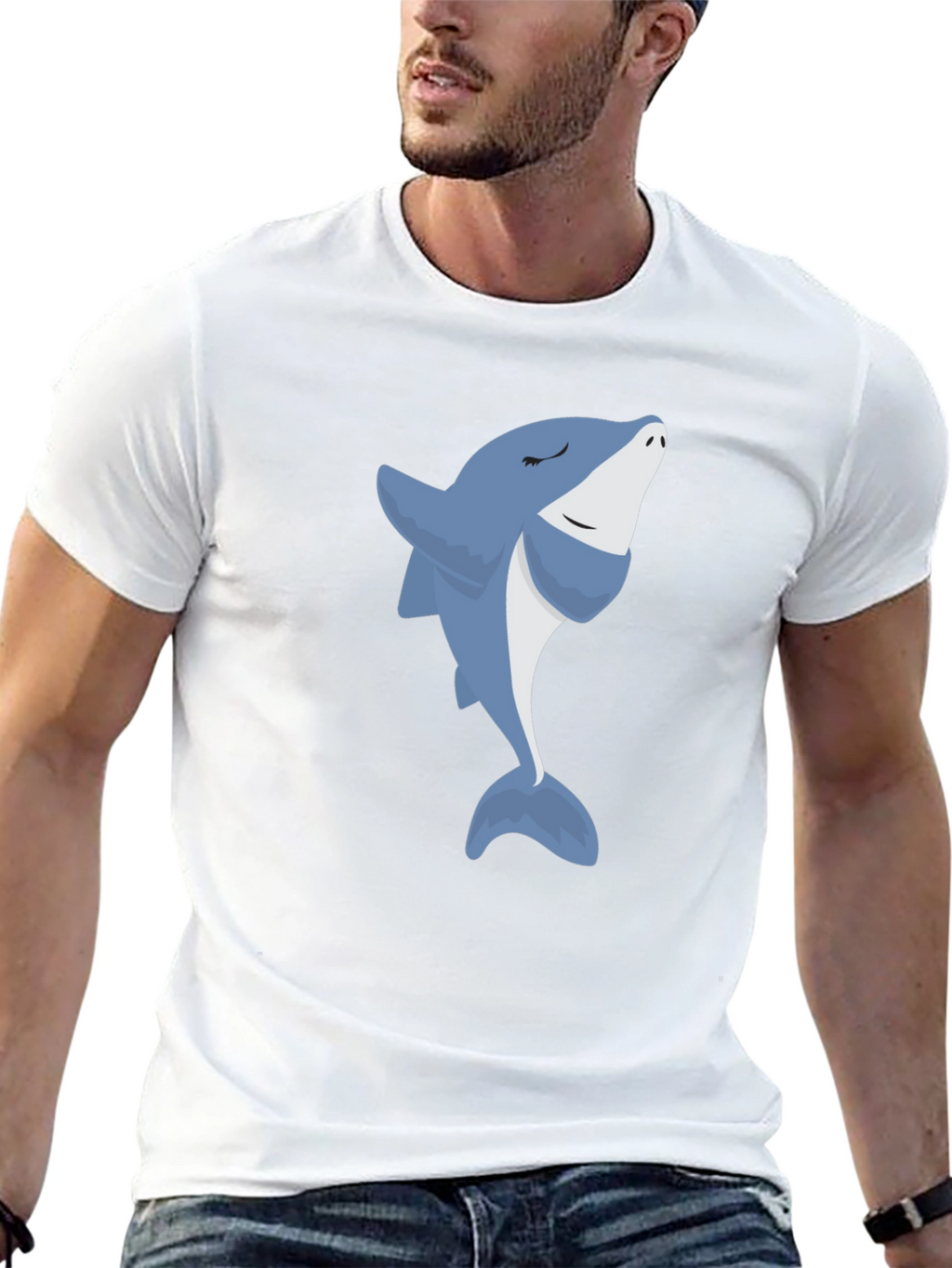 Smiling Shark Graphic Tee - Comfy Black T-Shirt