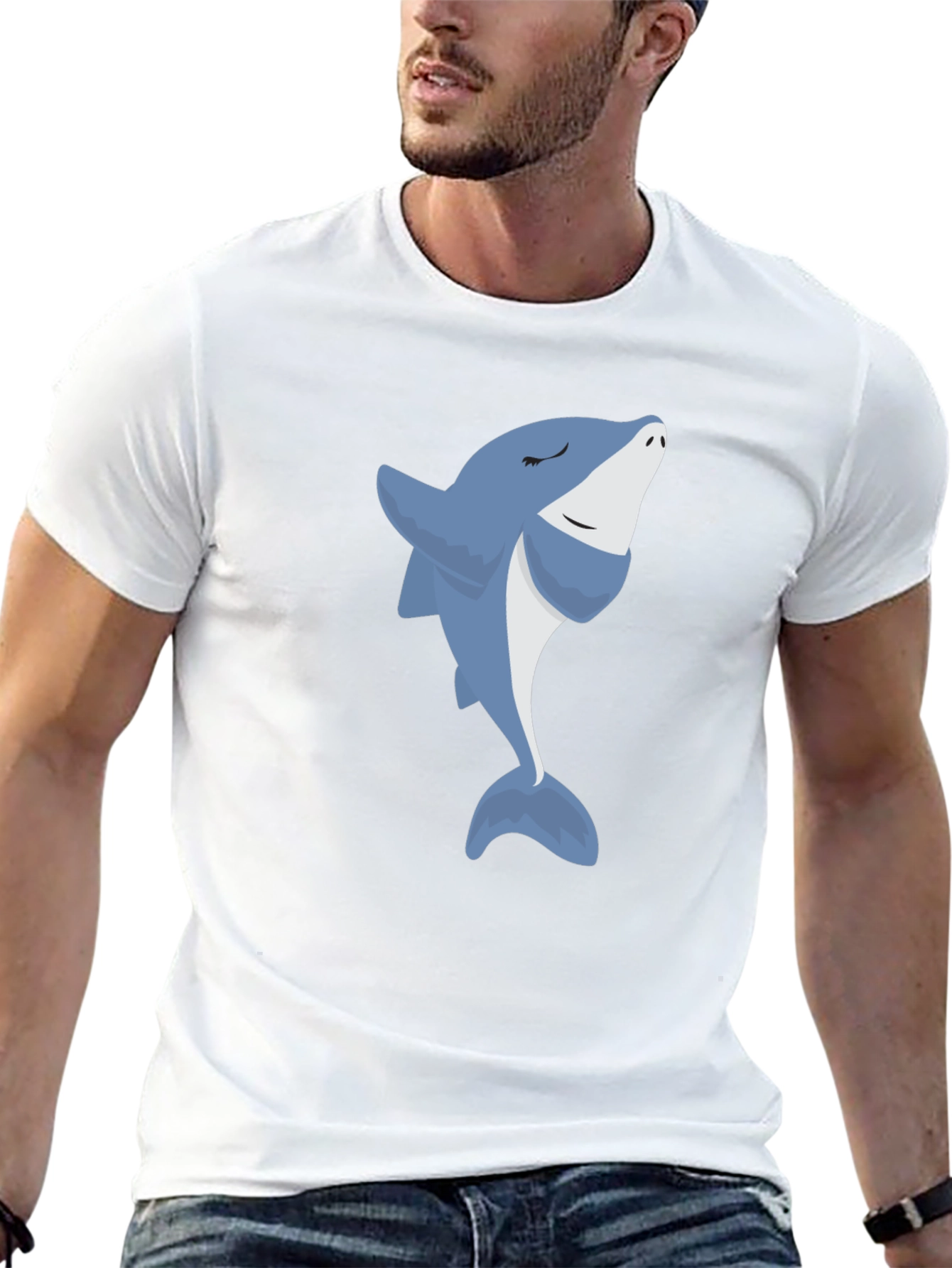 Smiling Shark Graphic Tee - Comfy Black T-Shirt