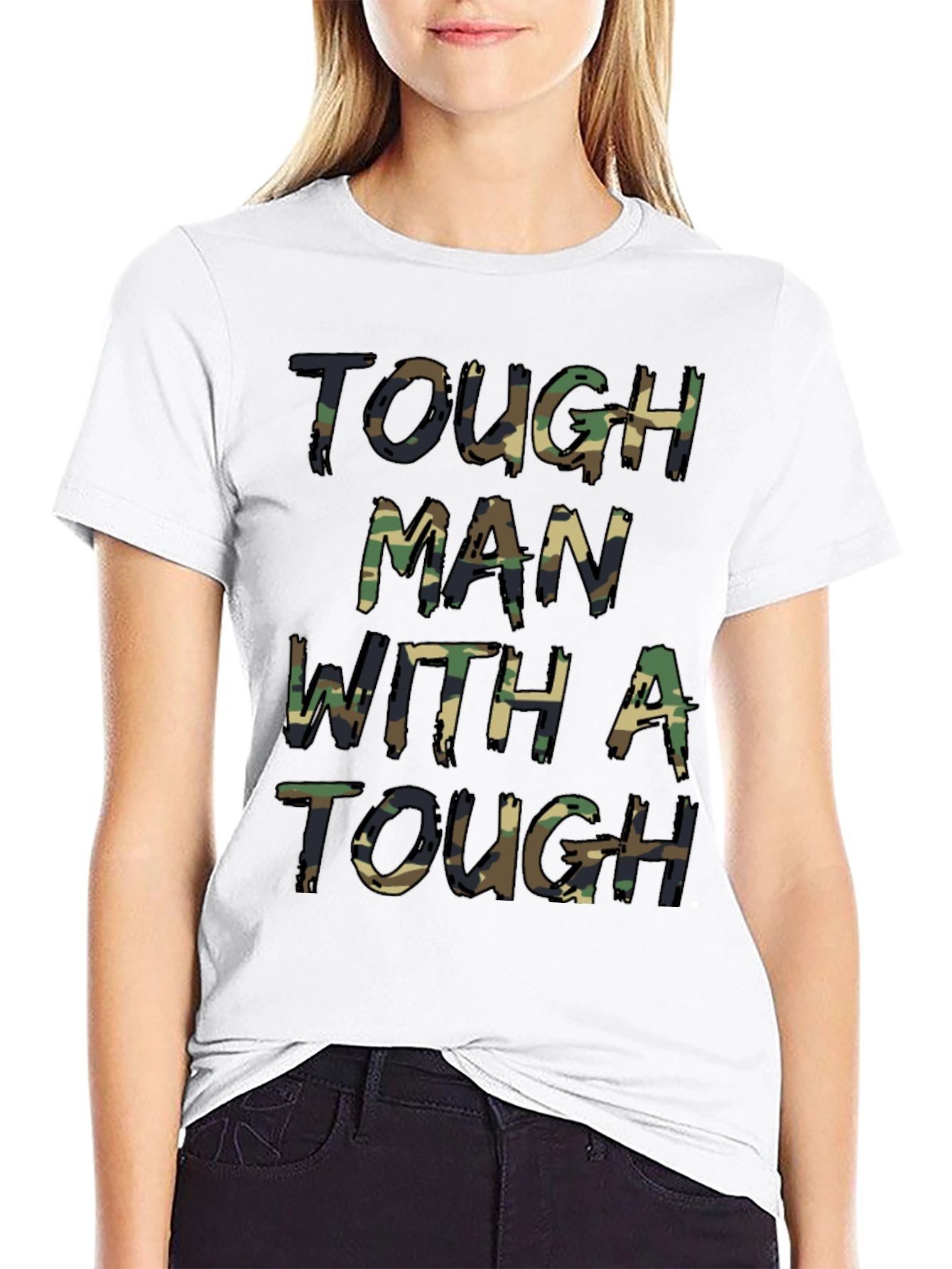Tough Man Camo Print T-Shirt
