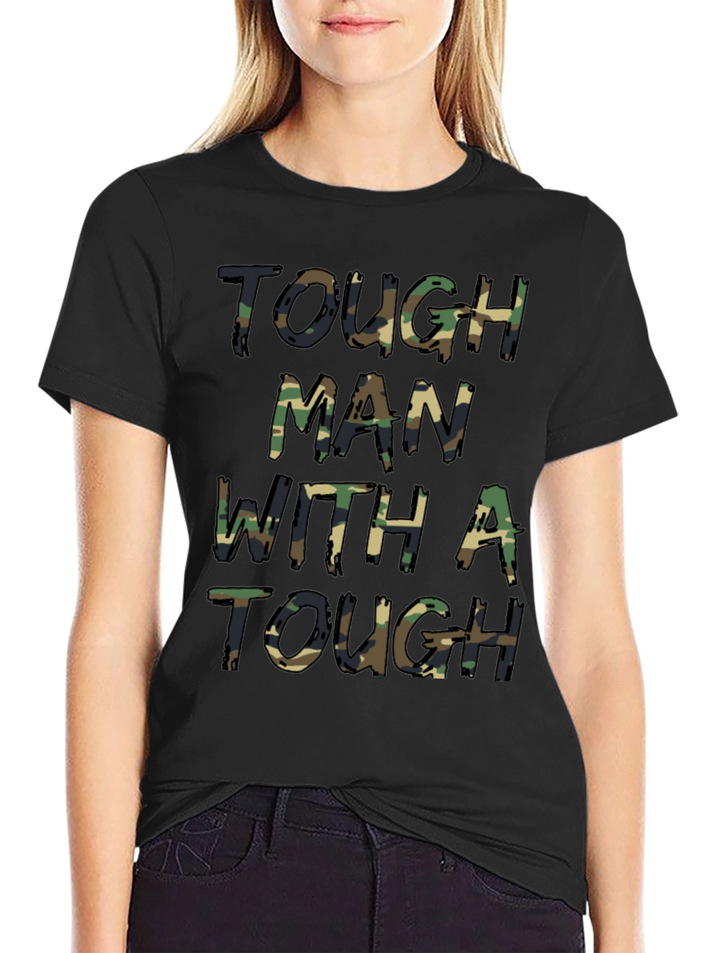 Tough Man Camo Print T-Shirt