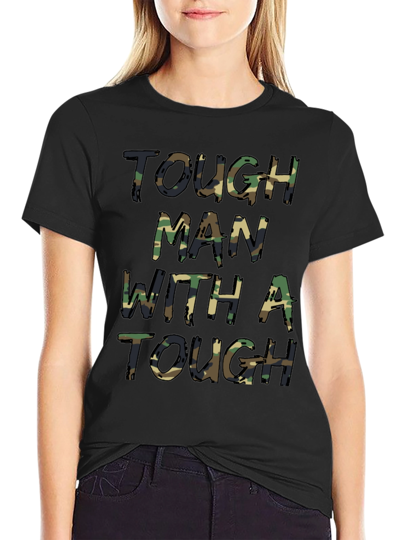 Tough Man Camo Print T-Shirt