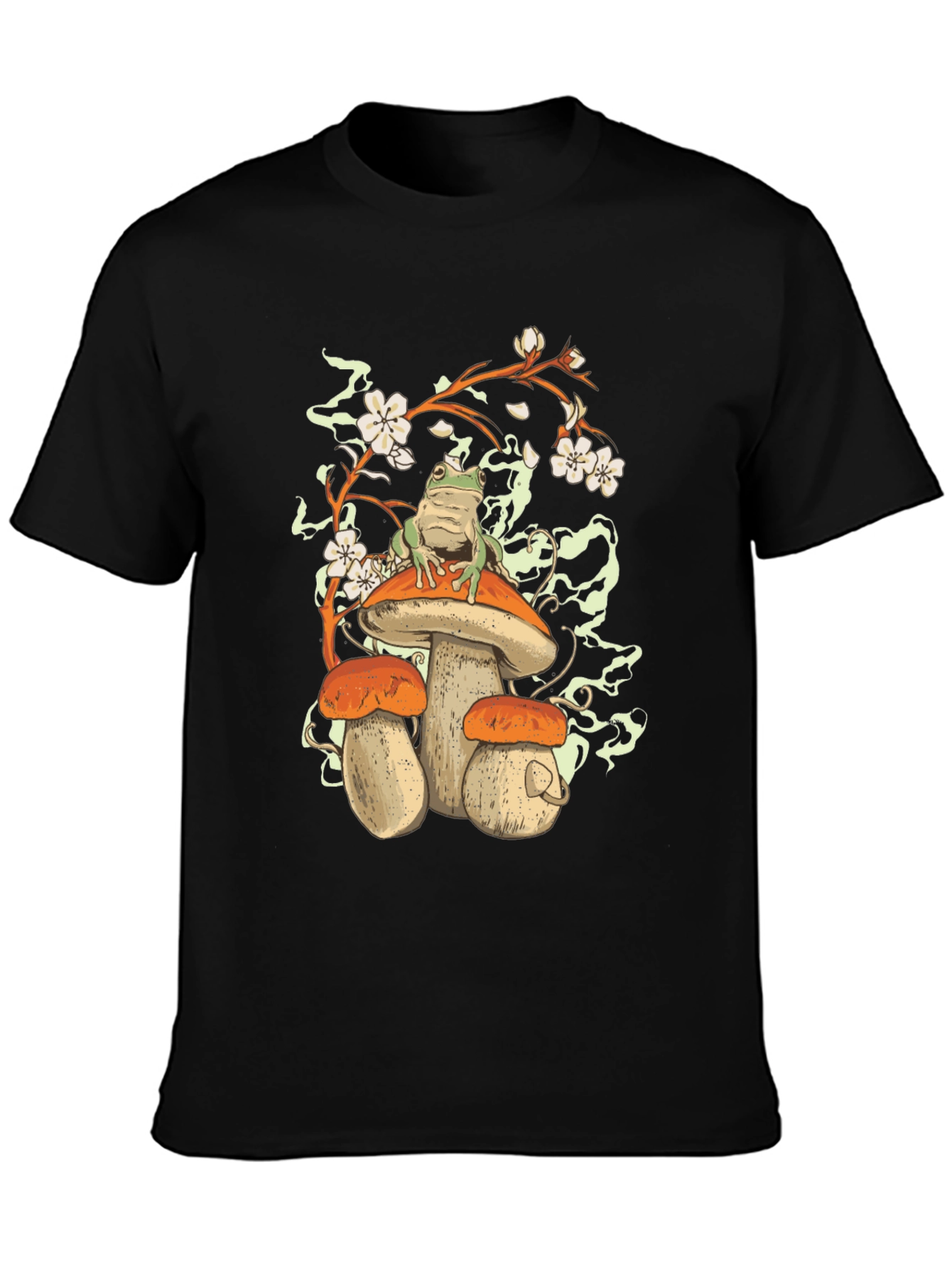 Mushroom Frog Graphic Tee - Nature Lovers T-Shirt