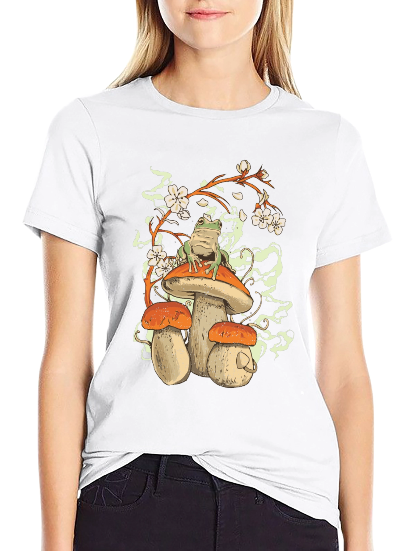 Mushroom Frog Graphic Tee - Nature Lovers T-Shirt