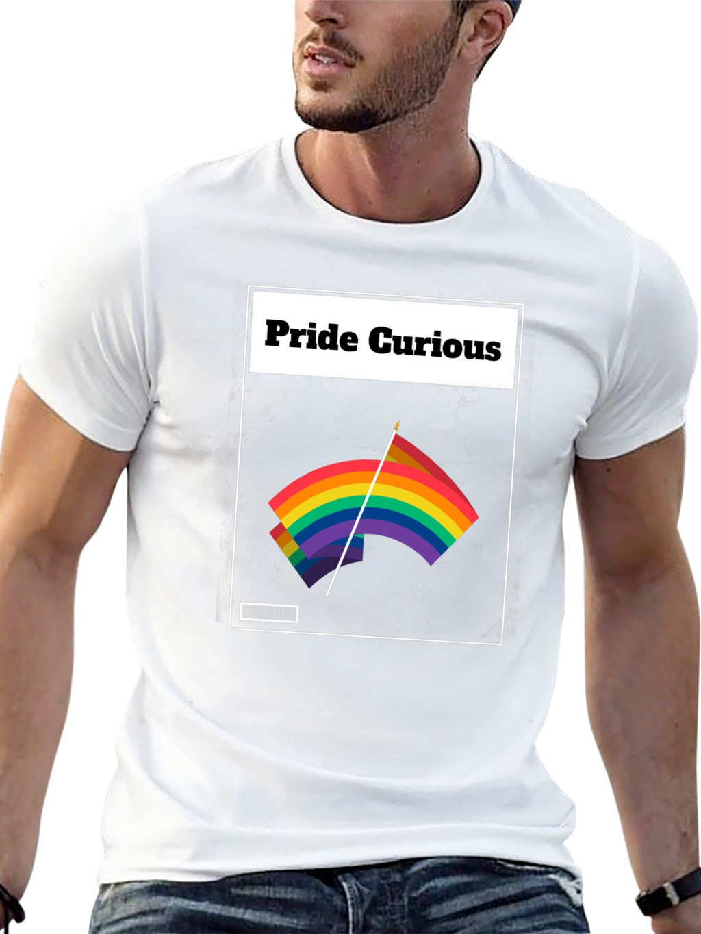 Pride Curious Graphic Tee - LGBTQ+ Rainbow Flag Shirt