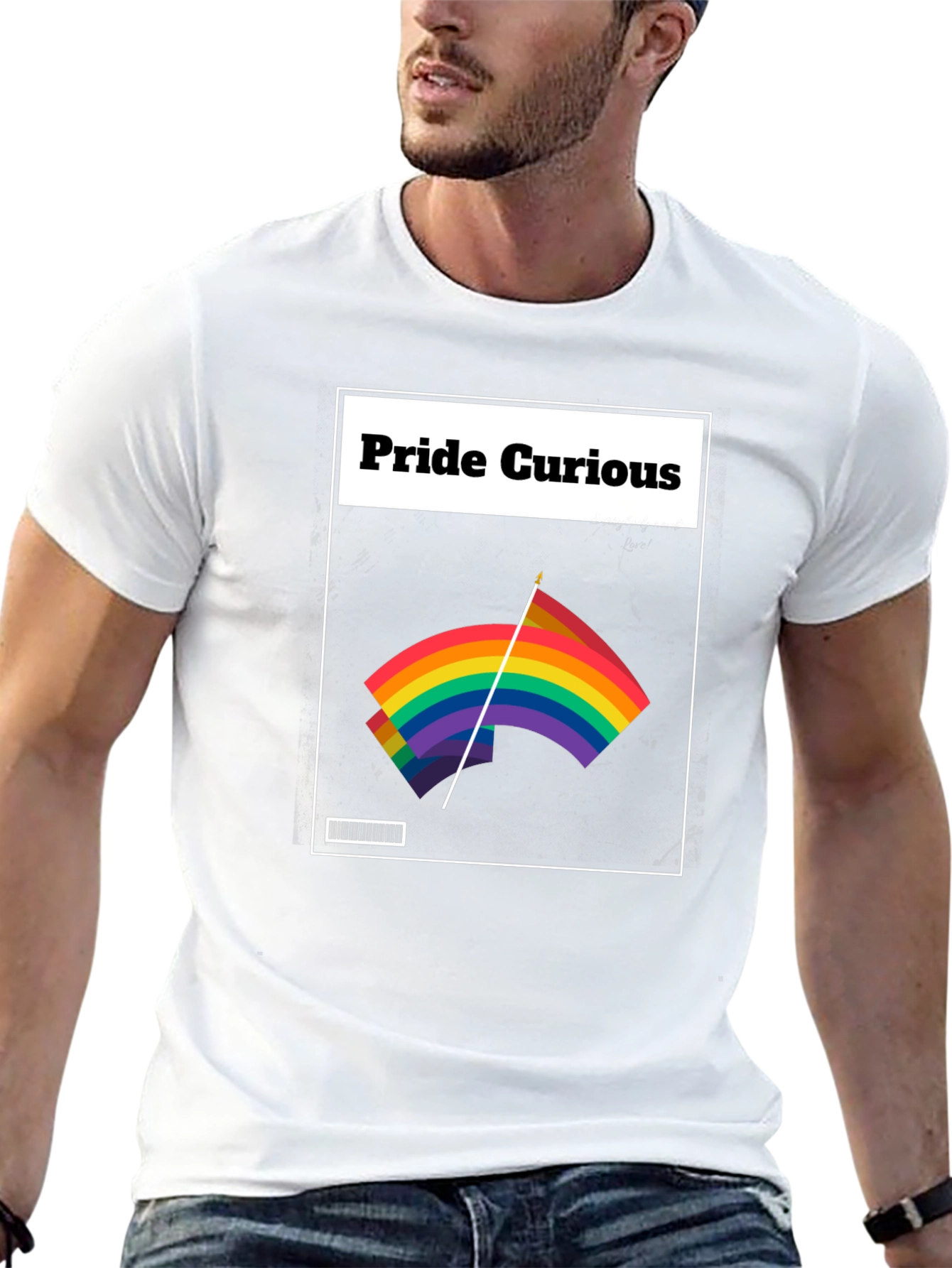 Pride Curious Graphic Tee - LGBTQ+ Rainbow Flag Shirt