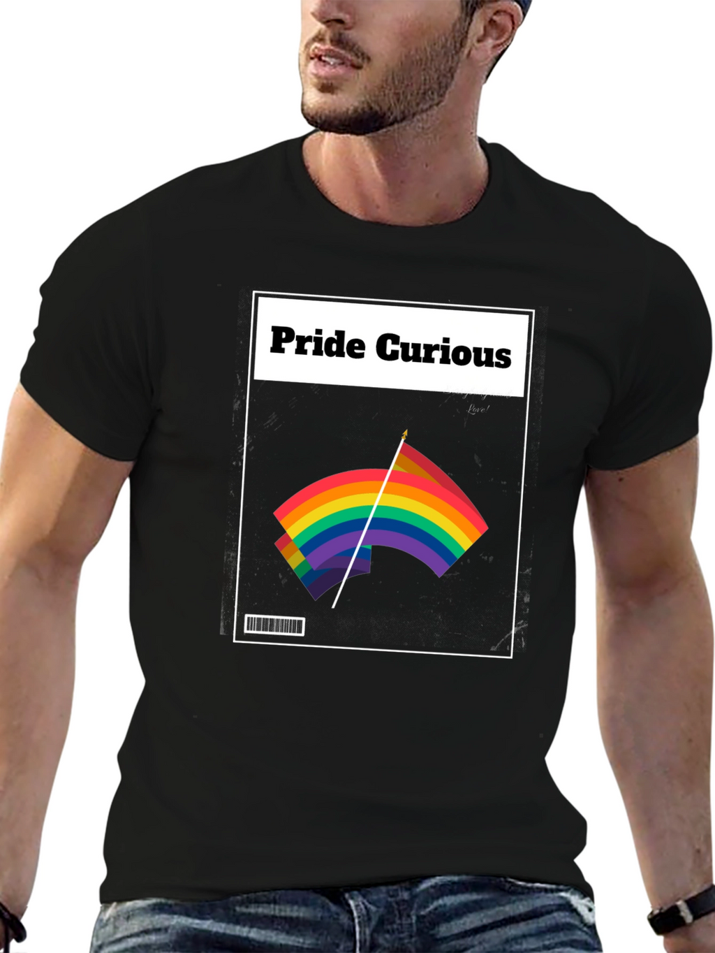 Pride Curious Graphic Tee - LGBTQ+ Rainbow Flag Shirt